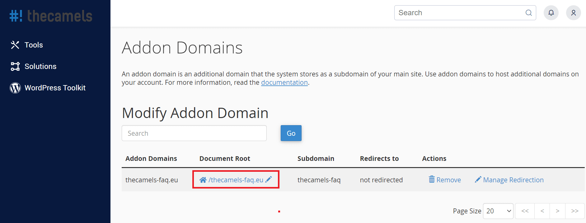 Changing root directory for domain - step 2