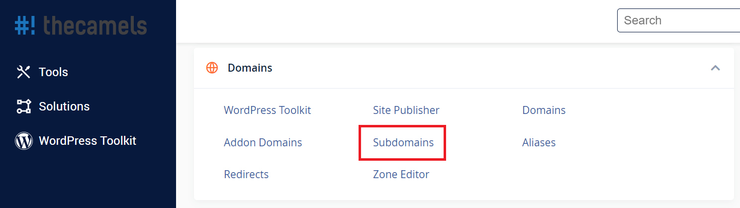 Changing root directory for subdomain - step 1