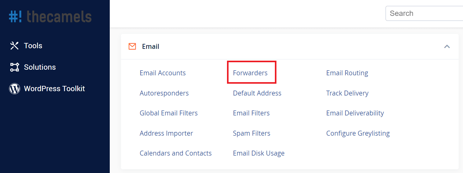 Add an email alias - step 1