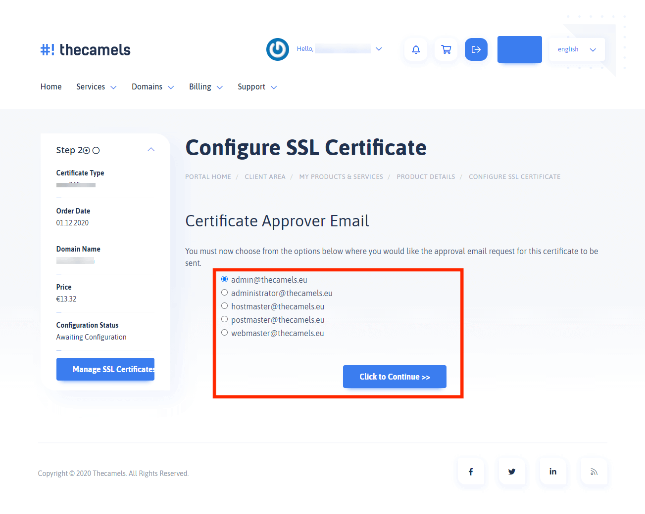 SSL generation - step 2