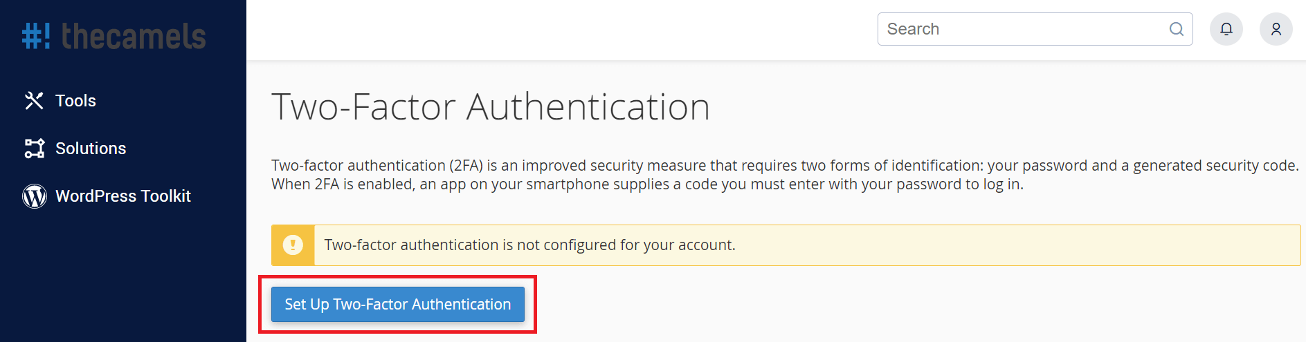Two-factor authentication - step 2