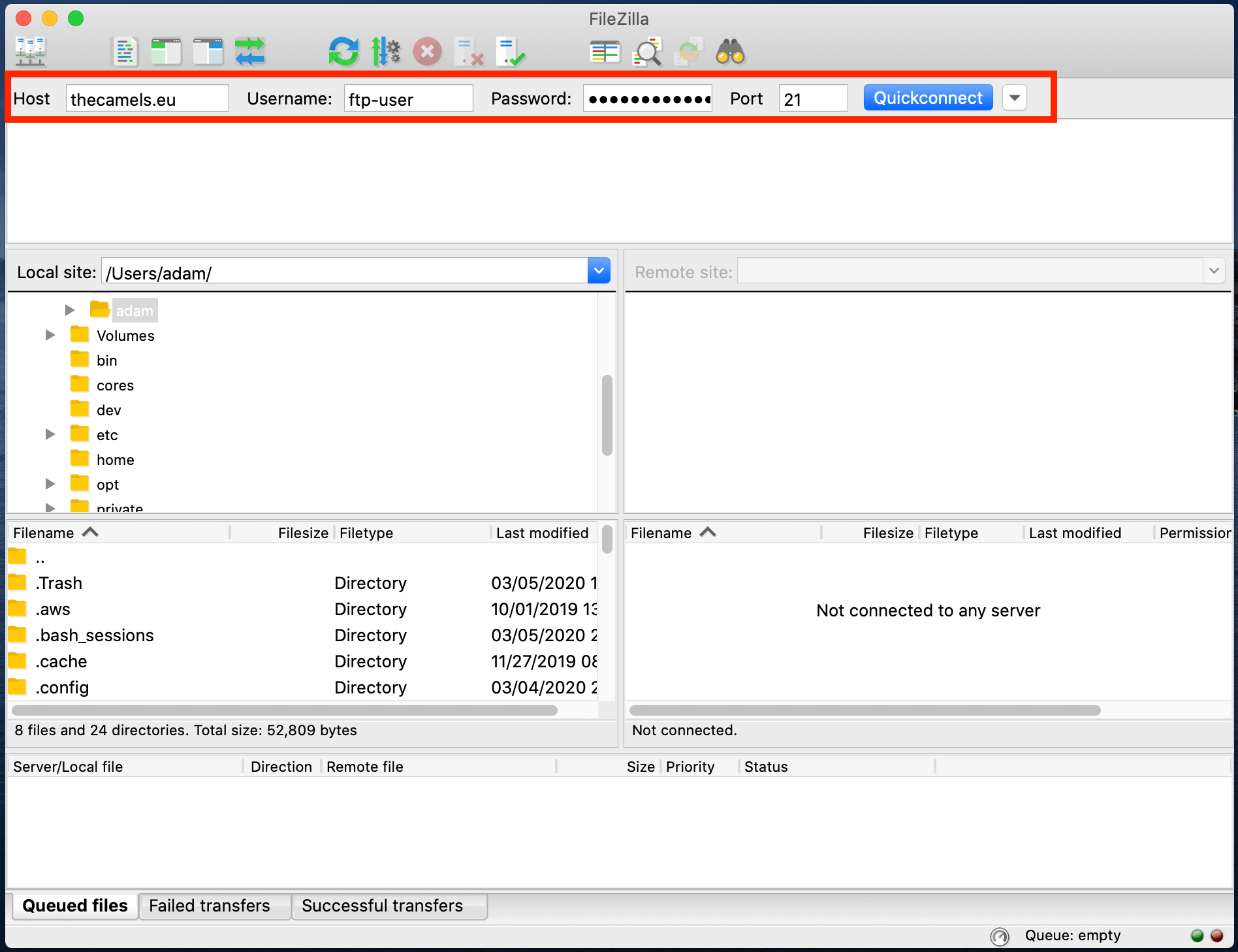 configure filezilla server for ftp