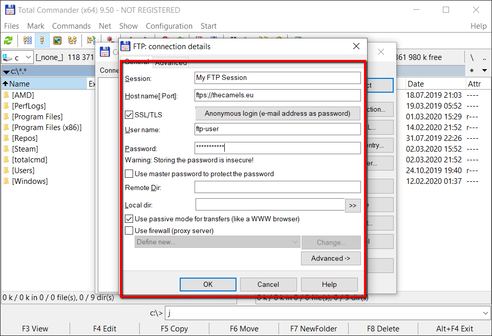 how do i use ftp commander