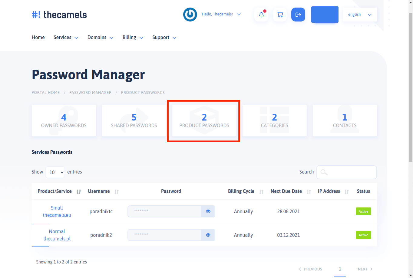 Password Manager - contacts or additional accounts