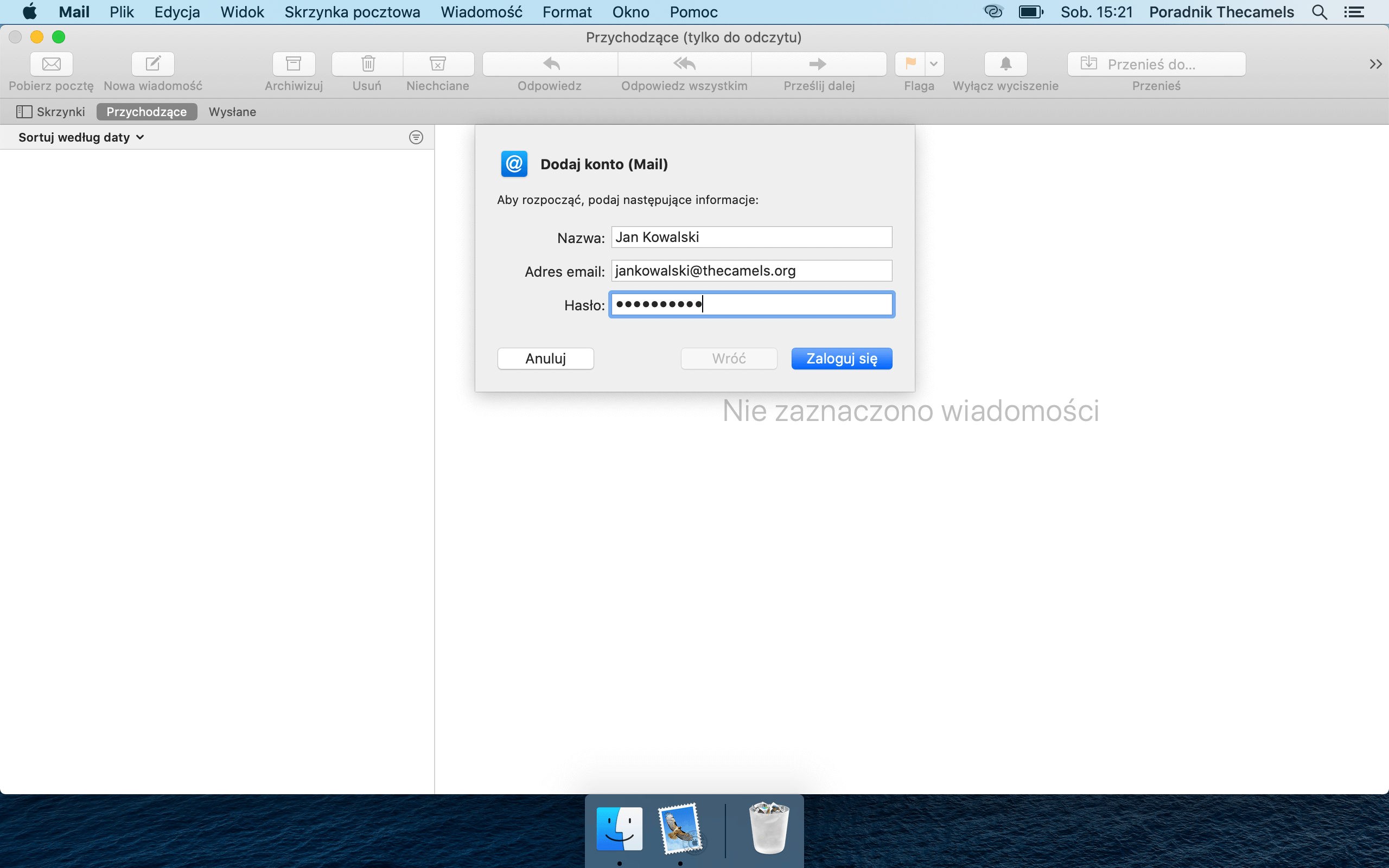 MacOS Mail - krok 3