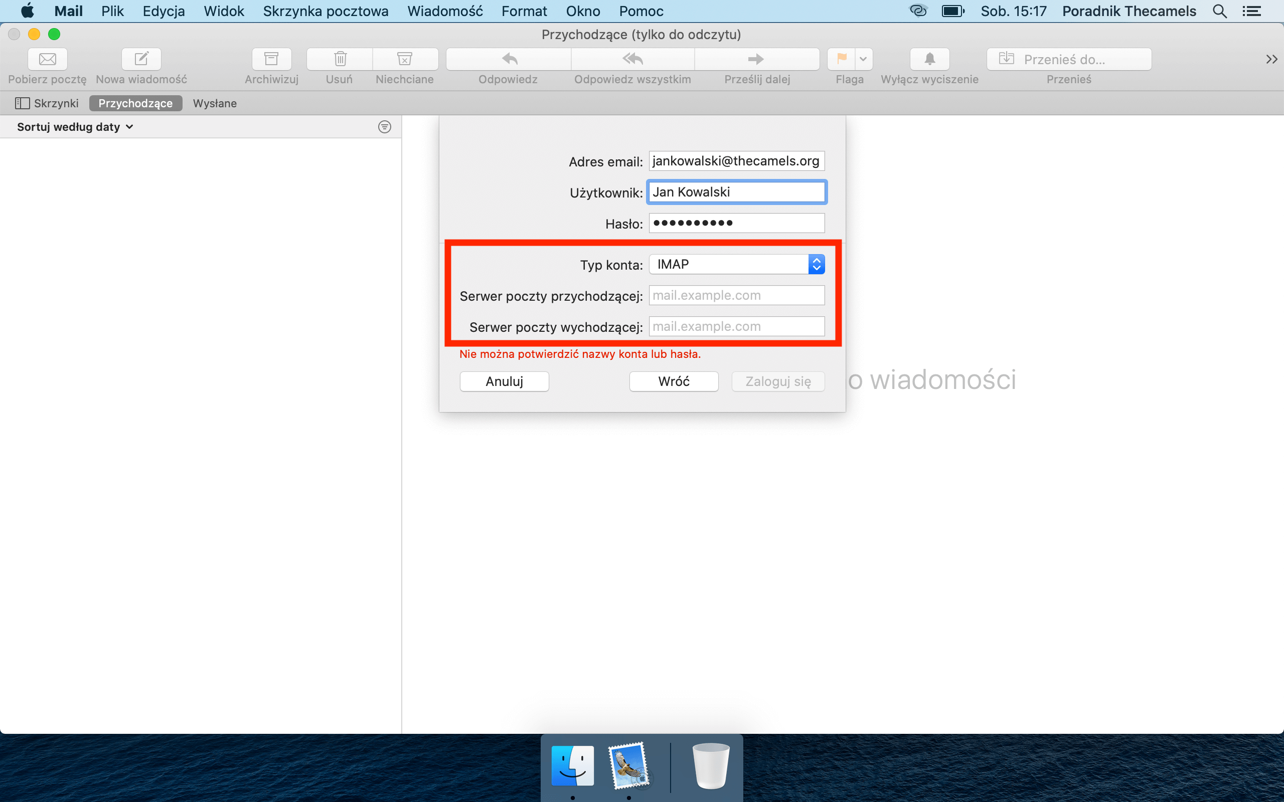 MacOS Mail - krok 4
